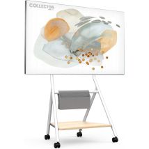 Fitueyes - Design Mobiler Tv Stnder Rollbar, Tv Stand F ̈¹r 46 50 55 60 65 Zoll Fernseher Bis 40kg, Hhenverstellbar Tv Standfuss Mit Holzablage & 