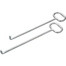 Tappo Chiave 600mm L-Hook – Canale coperchio Lifter Forgiato Zincato – Compatibile con diverse marche – 2 pezzi