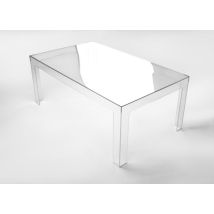 Set 2 Tavolini Salotto 100x60 Cm Policarbonato Trasparente Neutro - Amyes Opzioni 2° Scelta