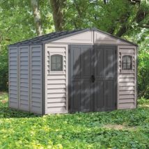 Digiplastics - Gartenhaus Aus Kunststoff Woodbridge Plus V2 10,5'x8', 319 X 240 X 233 Cm, Grau, Von Ezooza