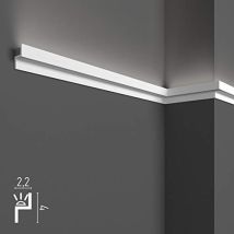 10 Metres Lineaires De Corniches Decoratives Pour Led De Plafond Et De Mur, Moulures Pour Eclairage Indirect Avec Bandes Led, En Duropolymere (lot De 