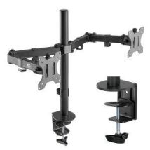 Supporto Da Scrivania Maclean Mc-884 Per 2 Monitor Da 17-32", Portata Massima 2x 8 Kg (max 16 Kg), Compatibile Con Vesa 75x75 E 100x100.