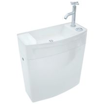 WIRQUIN – ISEO WC-Spülkasten mit integriertem Handwaschbecken – 412mm, 380mm, 180mm, wassersparend, Doppelspültaste 3/6L