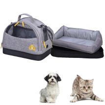 Trasportino Per Cani E Gatti Casetta & Cuscino 3 In 1 Max 6 Kg Maluku Medium Grey