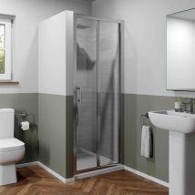 Luxura - 1000mm Bathroom Bi Fold Shower Door Walk In Enclosure Framed 6mm Safety Glass