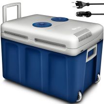 Tillvex Nevera Eléctrica Azul De 40 L Con Ruedas Mininevera De 230 V Y 12 V Para Coche Y Camping Enfría Y Calienta Modo Eco