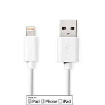 Nedis Lightning Kabel USB 200m – Apple Lightning 8-polig – USB A Stecker – 480 Mbps – PVC – Vernickelt