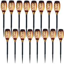 Lampe Solaire 12 Led 54cm Décor De Jardin Extérieur À Lumière Vacillante - 16 Pack