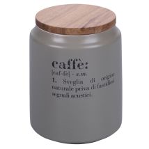 Villa D'Este Home Tivoli 5903141 Victionary Barattolo Caffe' In Gres Coperchio Bambu' Guarnizione Silicone 800 Ml Colore Grigio