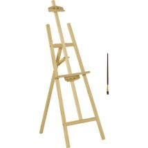 Chevalet D'Artiste Sur Pieds Dim. 51,5l X 71,5l X 134,5h Cm Inclinaison Hauteur Réglable 90° Max. Bois De Pin