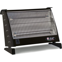 Sicar Elektroheizung 2 Elemente Quarz 1200W – kompakt und effektiv – 2 Heizpositionen – CE zugelassen – max. beheizbares Volumen 35m³ – Weiß