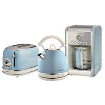 Ariete - Arpk15 Retro Style Dome Kettle, 2 Slice Toaster And Filter Coffee Machine Set, Vintage Design, Blue