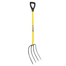 JCB – Professional Manure Fork – 4 Prong – Hardened High Carbon Steel – Ergonomic Poly-Pro YD Handle – 32 Inch Shaft