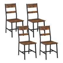 Sedie Per Sala Da Pranzo 4 Pz, Marrone Rustico - Klihome