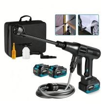 Idropulitrice Portatile Da 100 Bar, 3 Velocità, Ugello 6 In 1, Pistola Ad Alta Pressione Senza Fili Con Due Batterie E Accessori, Per Giardino/auto