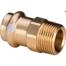 Raccord De Transition Viega Profipress S En Laiton Rouge, Avec Filetage Extérieur 22 Mm X 3/4