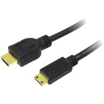 Logilink Hdmi Cavo Spina Hdmi-a, Spina Hdmi Mini-c 1.50 M Nero Ch0022 Uhd 4k,, Canale Di Ritorno, Contatti Connettore D