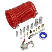 Sealey – Air Blow Gun Kit 19pc – Durable Die-Cast Metal Body – Maximum Pressure 110 psi – Includes Jet Nozzle, Safety Nozzle, Tyre Pressure Gauge