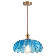 Lámpara Colgante De Vidrio Lámpara De Techo Interior Vintage Plafones Retro Lámpara Colgante Moderna Para Dormitorio Pasillo Azul