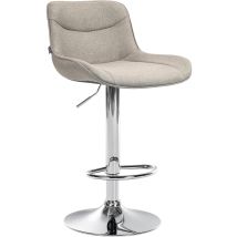 CLP Barhocker Vonore Stoff taupe chrom 100% Polyester 85-106 cm 61-82 cm 115 kg