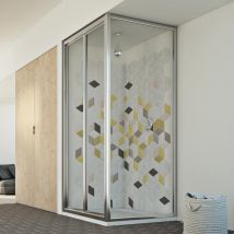 Mampara De Ducha Plegable Vidrio Transparente H 198 Mod. Urban Duo P 90x90 Ap. 90 Cm