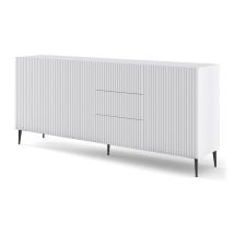 Cómoda Ravenna B 200 Cm 3d3s Blanco Mate Fresado + Patas