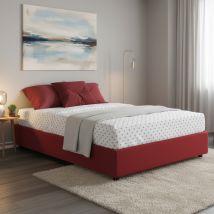 Dmora - Cama Matrimonial Dagazz, Cama Contenedor Con Revestimiento De Tela, 100% Made In Italy, Apertura Frontal, Adecuado Para Colchón Cm 140x190, 