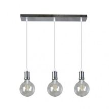 Fabrilamp Lampada Prisco 3xe27 Cromo/trasparente Lampadine Incluse 24w 2700k 2550lm Regx64x12,5 Cm
