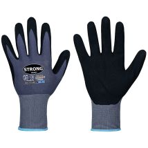 Stronghand – Atlanta Handschuhe Größe 8 – Polyamid, Elasthan, EN 388 – Flexibel, Nahtlos, Grau/Schwarz