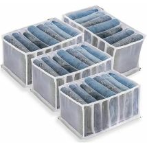 Fuhuida Trading - Organizador De Jeans, Organizador De 4 Armarios, Organizador De Jeans, Cajón De Ropa De Malla Para Pantalones, Jeans, Suéteres, 