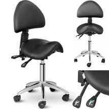 Physa - Taburete Con Ruedas Para Estética - 550-690 Mm - 150 Kg - Negro