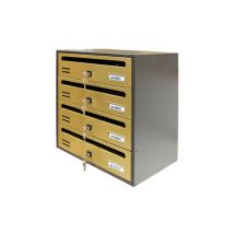 Buzón Alubox Cubo/R 4 dorado 38,5x25x43 mm – Cerradura de cilindro – 2 llaves