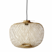 [neuwertig] B-ware Bloomingville Bambus Pendelleuchte Deckenlampe Hängeleuchte Geflochten 1 Flammig