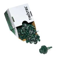 Sanundo - Twistec Colorhead 4,8x20 Moosgrün, Für 451m8p 100st./pck 292pvz48x206005 Trapezblechschrauben