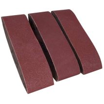 FERM BSA1013 Schleifband-Set 3-teilig 75x533 mm Körnungen 60, 80, 120 – Ideal für Bandschleifmaschinen