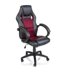 Tresko Chaise De Bureau, Fauteuil De Bureau Racing Sport Gamer Noir / Bordeaux Rembourrage Épais - Hauteur Réglable