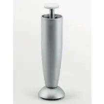 Piedino per mobile – 12 cm – Zama – Regolazione 2 cm – Finitura alluminio satinato – Design conico
