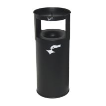Cendrier de sécurité combiné ignifuge – TKG – Poubelle pour collectivité – Hauteur 800 mm, Diamètre 250 mm, Capacité 25 L