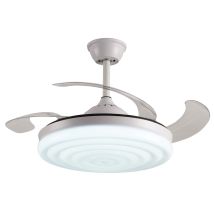 Ventilador Plafón De Techo Arco Bel Air Home Color Blanco Motor Dc Con Aspas Desplegables Con Luz Led 36w (3000k, 4000k, 6500k) Con Mando A Distancia 