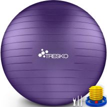Tresko Palla Da Ginnastica A Prova Di Strappo Palla Da Seduta Palla Da Yoga Con Pompa 300 Kg Porpora 55cm