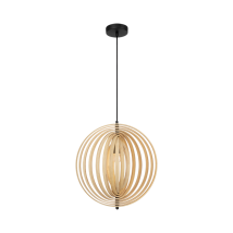 Sospensione Maytoni Roots Metallo Nera Legno Ø43 E27