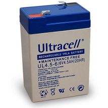 Batteria Al Piombo 6v 4,5ah, Ul 4.5-6 (faston 187 - 4,8mm)