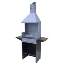 Flores Cortes - 33706 - Barbacoa Jardin Para Leña Y Carbón Con Campana 800 Mm. 3 Alturas