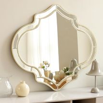 Luvodi - 88x80cm Specchio Decorativo Barocco Da Ingresso Con Cornice Oro Ondulato Grande Elegante Specchio D'Arte Stile Marocchino Per Soggiorno Sala 