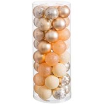Weihnachtskugeln - Lolahome - Set Von 40 - Goldener Kunststoff - Ø 6 Cm - 5 Verschiedene Ausführungen