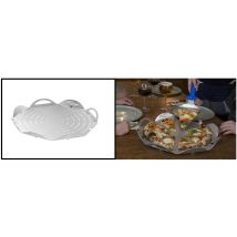 Tagliere Vassoio In Alluminio Pizza Tagliapizza Con Piedini Gimetal 33 Cm