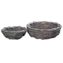 Körbehalter In Wicker Grey Set Set 2 Teile