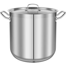 Nutrichef Pentola Da 40 Litri In Acciaio Inox, Adatta Per Induzione, Con Coperchio E Manici Rinforzati, Distribuzione Uniforme Del Calore, Compatibile
