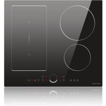 Noxton - Table À Induction Flexzone 4 Plaques Avec Curseur Rond, Table À Induction Encastrable 60 Cm, 4 Zones Avec Touch, Booster, Timer, Sécurité 