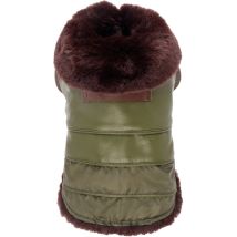 25 Cm: Giubbotto Imbottito Impermeabile In Nylon E Finta Pelle Modello Oak Per Cani